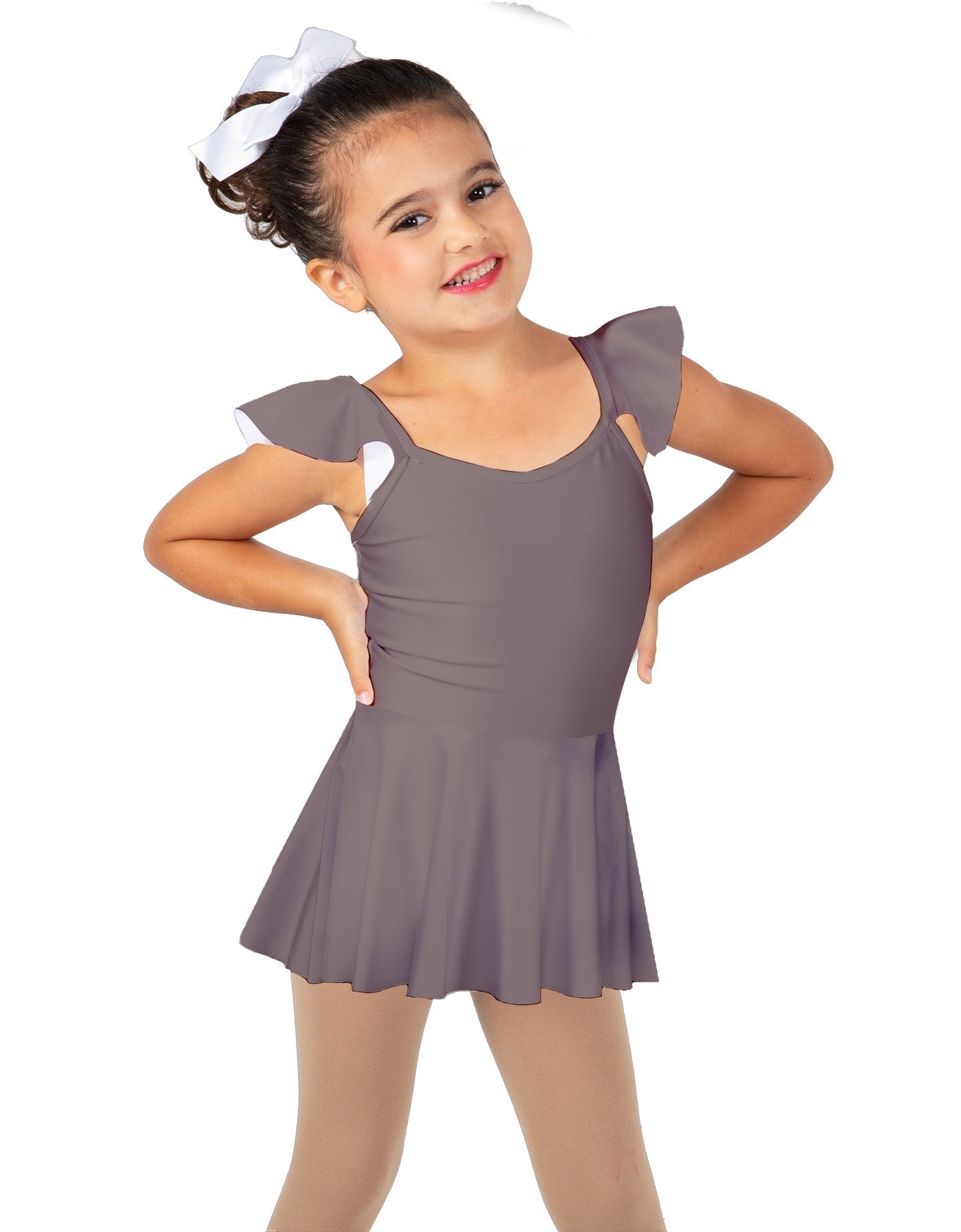 Solid Lycra Camisole Flutter Sleeve Dress