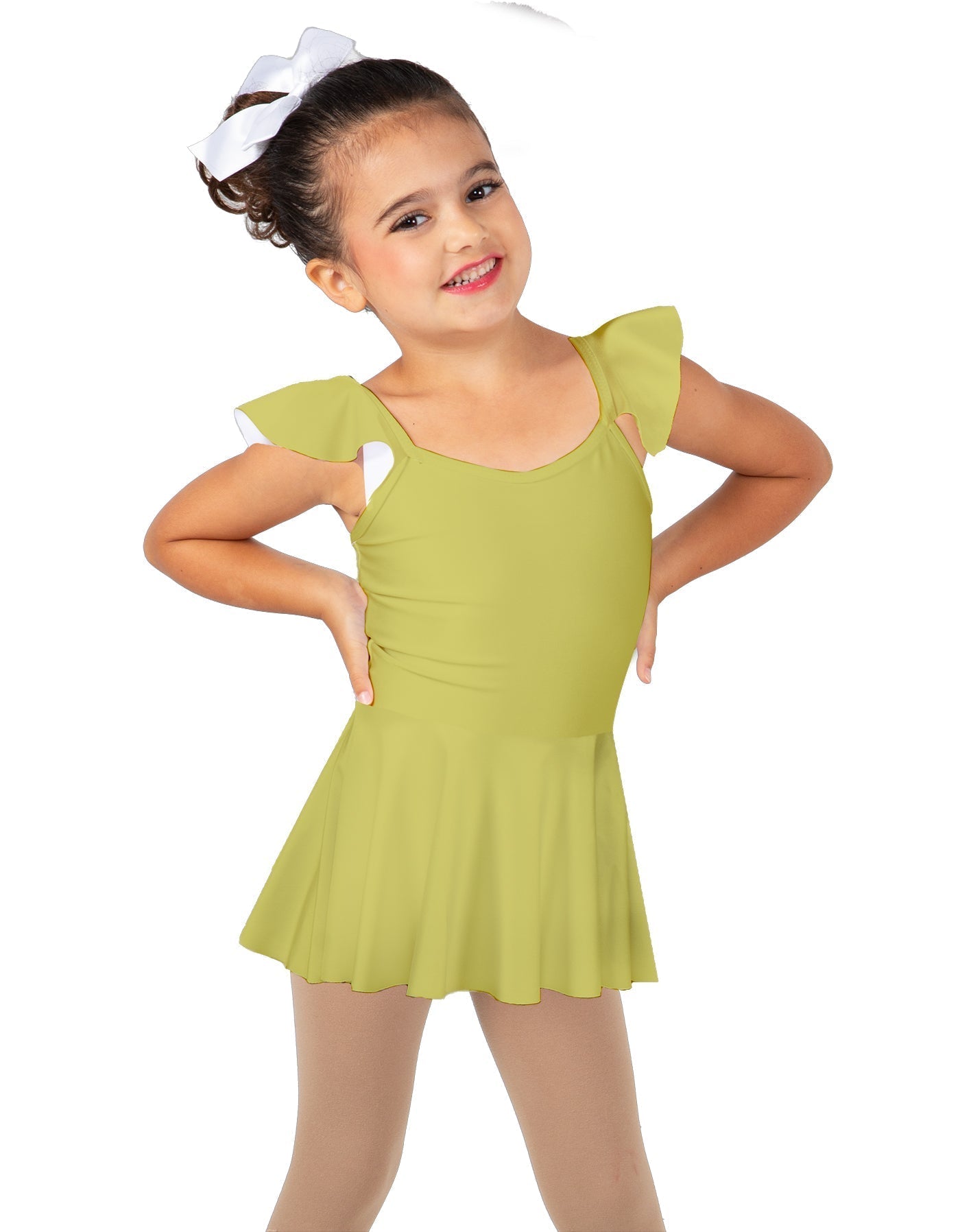 Solid Lycra Camisole Flutter Sleeve Dress