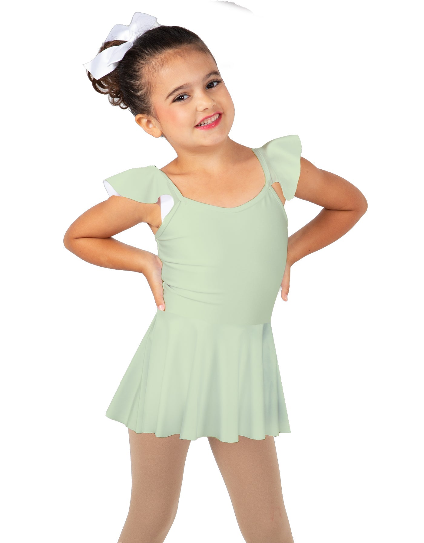 Solid Lycra Camisole Flutter Sleeve Dress