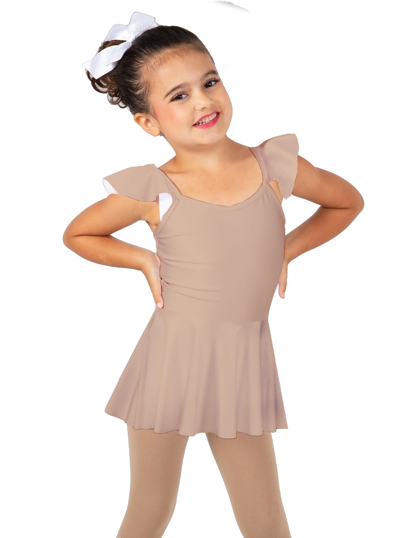 Solid Lycra Camisole Flutter Sleeve Dress