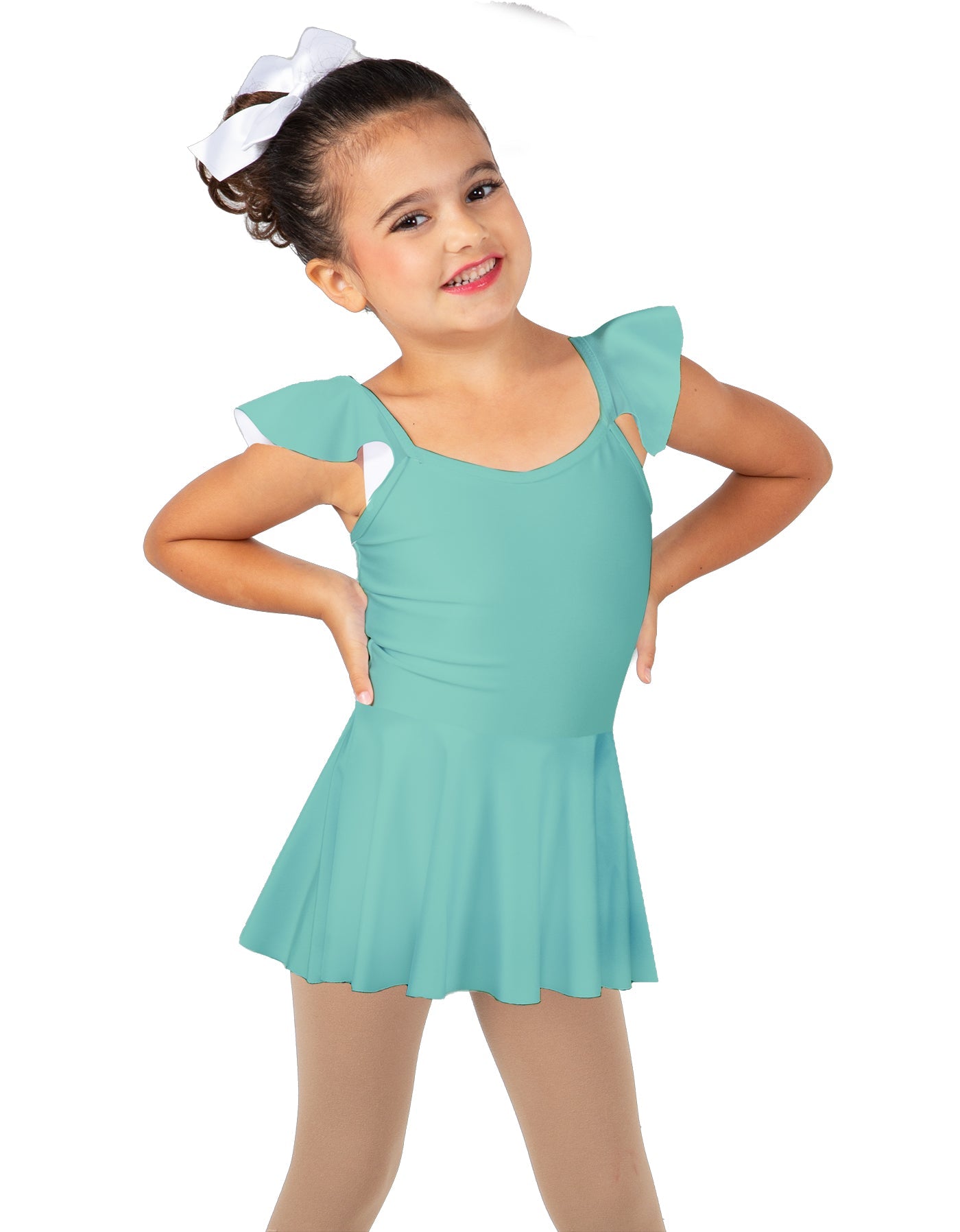 Solid Lycra Camisole Flutter Sleeve Dress