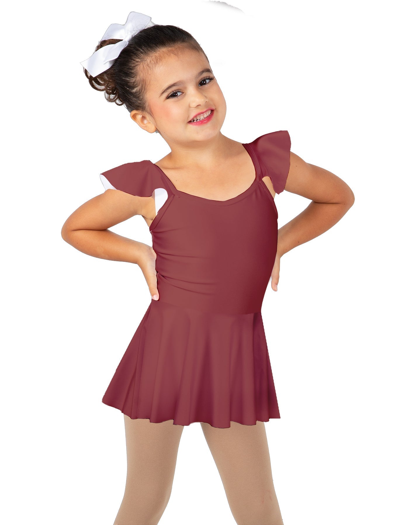 Solid Lycra Camisole Flutter Sleeve Dress