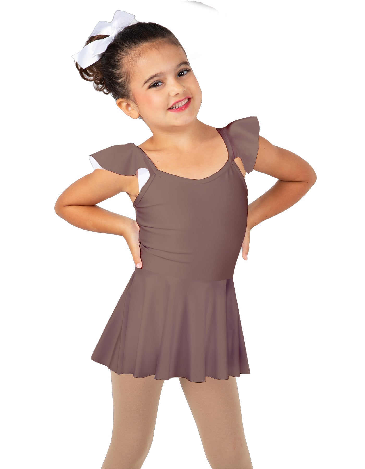 Solid Lycra Camisole Flutter Sleeve Dress
