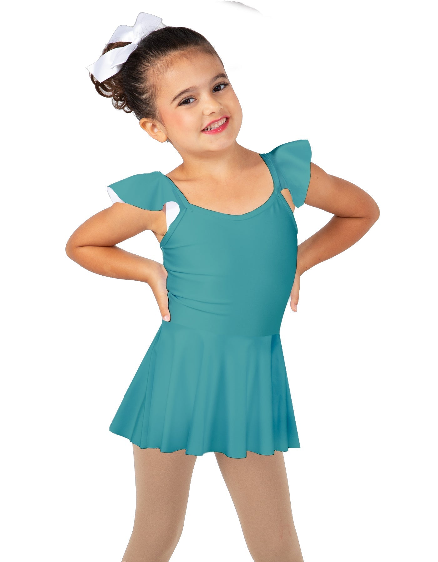 Solid Lycra Camisole Flutter Sleeve Dress