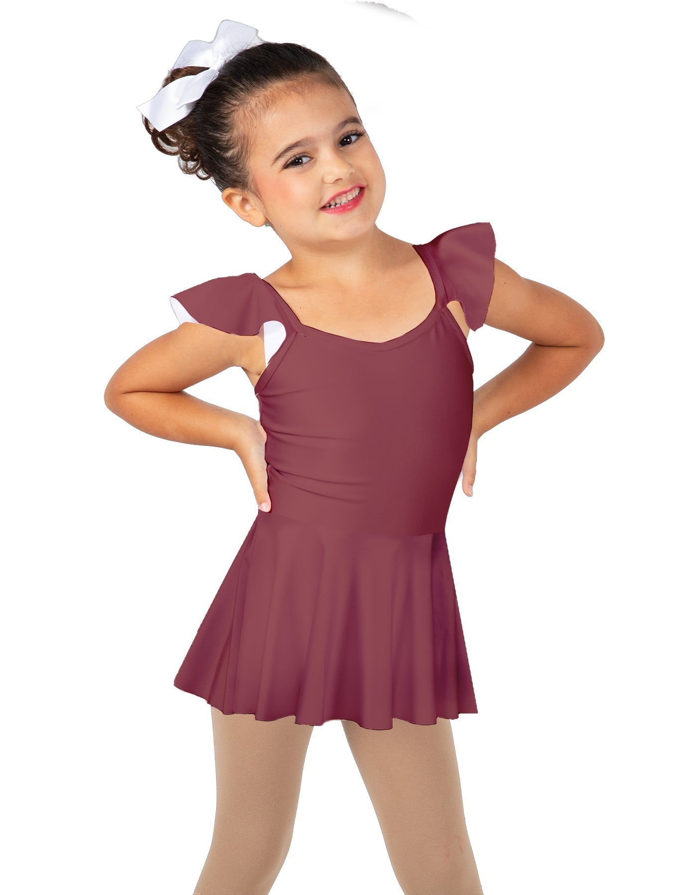 Solid Lycra Camisole Flutter Sleeve Dress