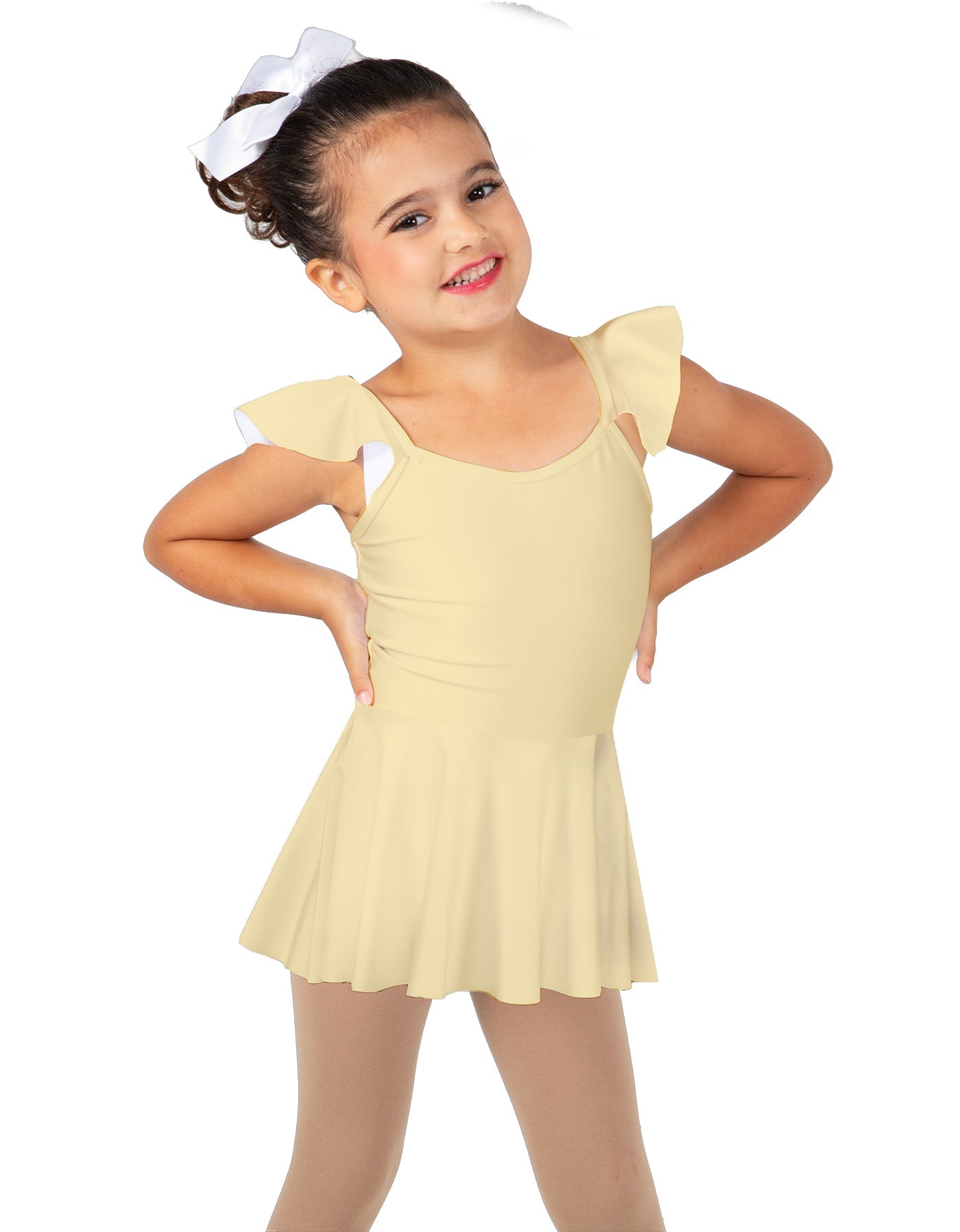 Solid Lycra Camisole Flutter Sleeve Dress