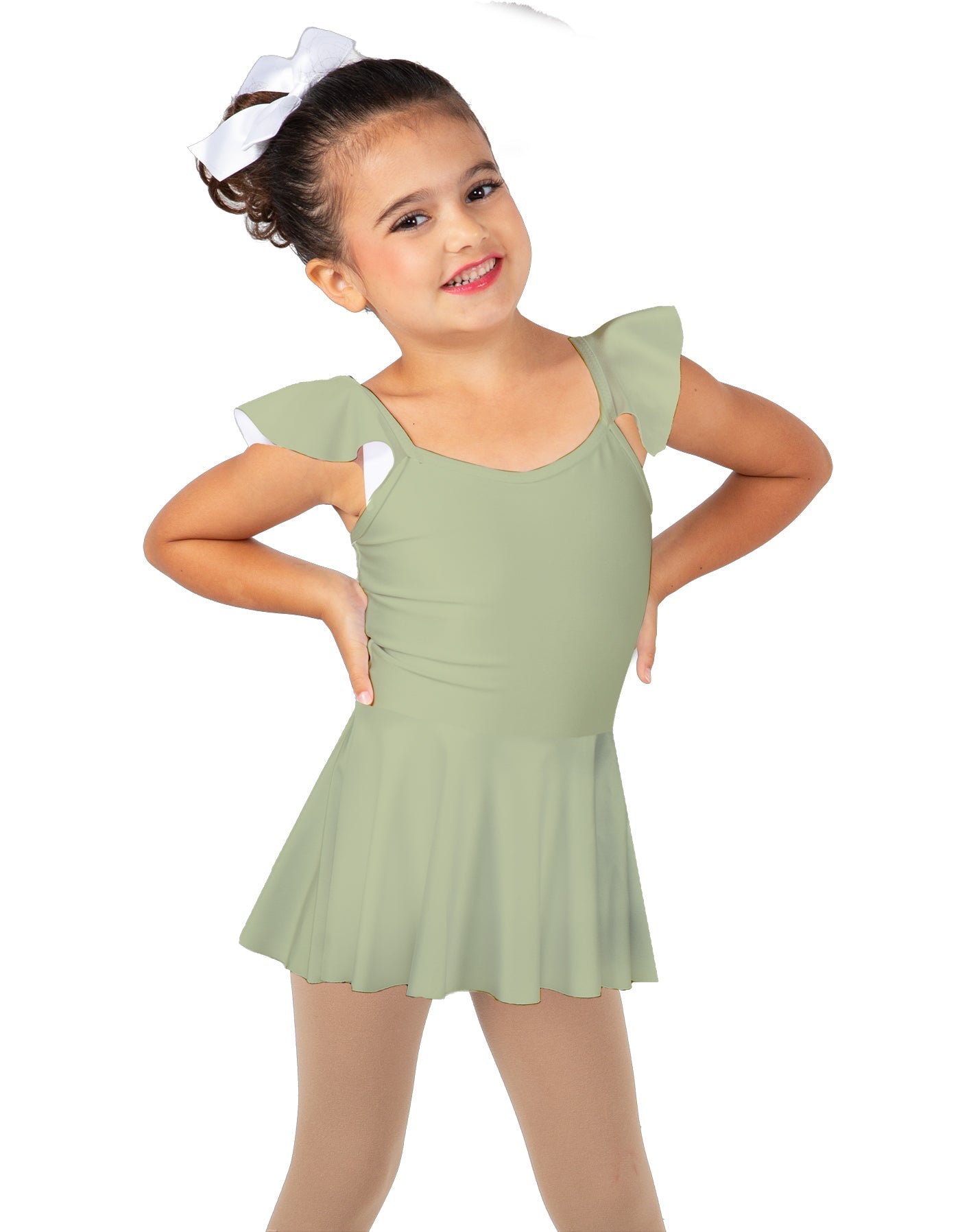 Solid Lycra Camisole Flutter Sleeve Dress