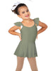 Solid Lycra Camisole Flutter Sleeve Dress