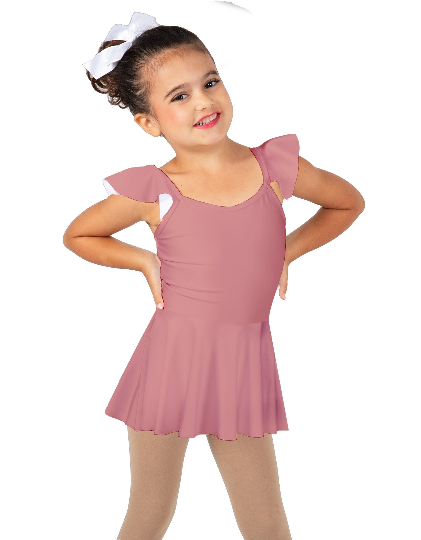 Solid Lycra Camisole Flutter Sleeve Dress