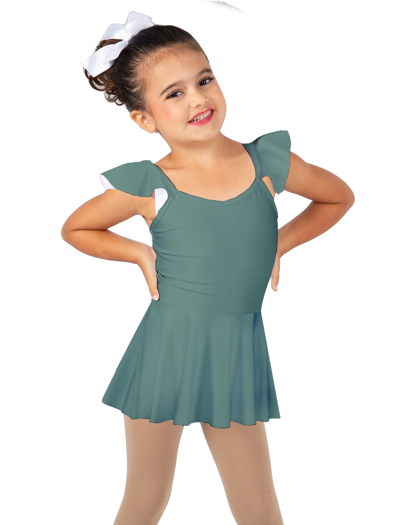 Solid Lycra Camisole Flutter Sleeve Dress