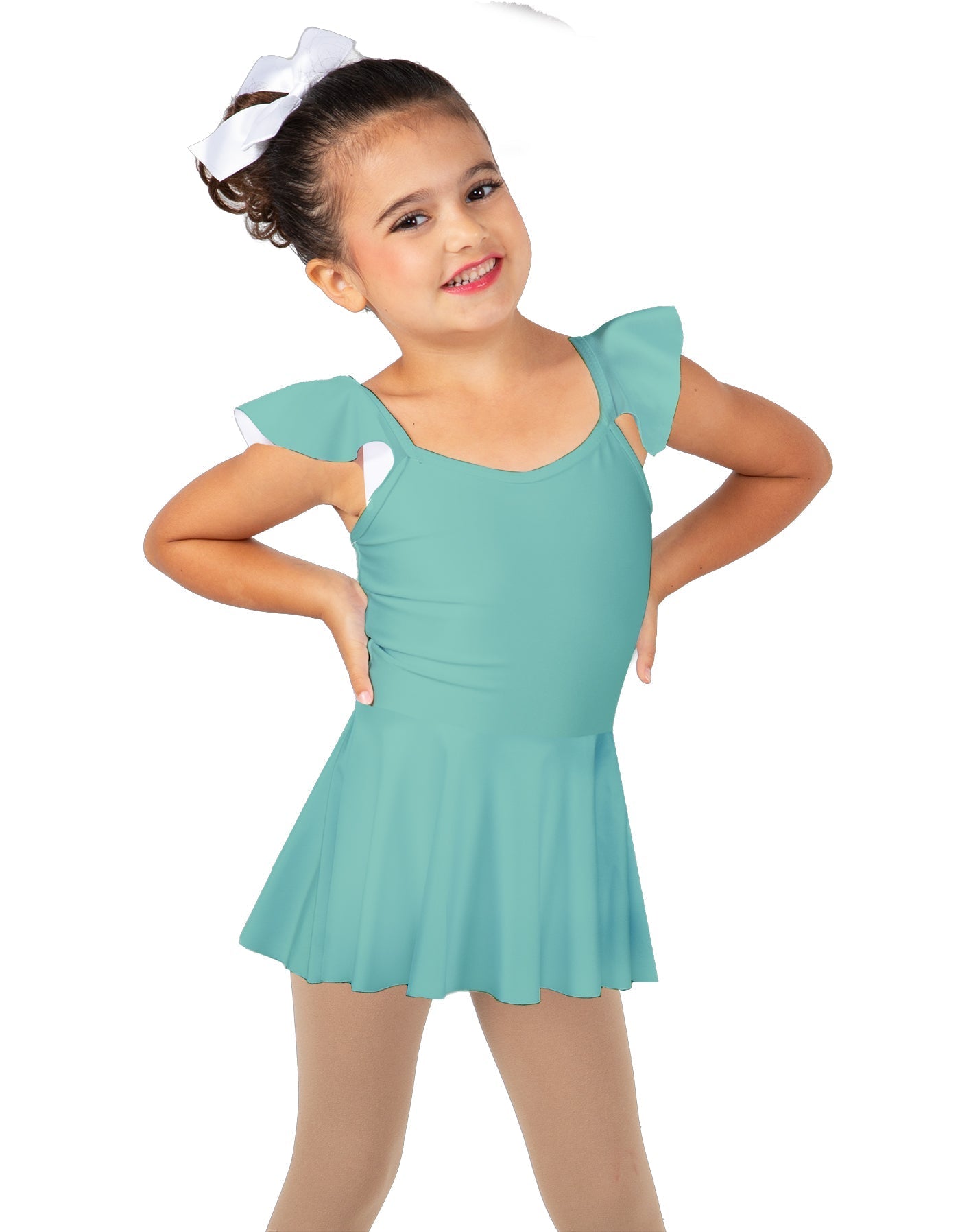 Solid Lycra Camisole Flutter Sleeve Dress