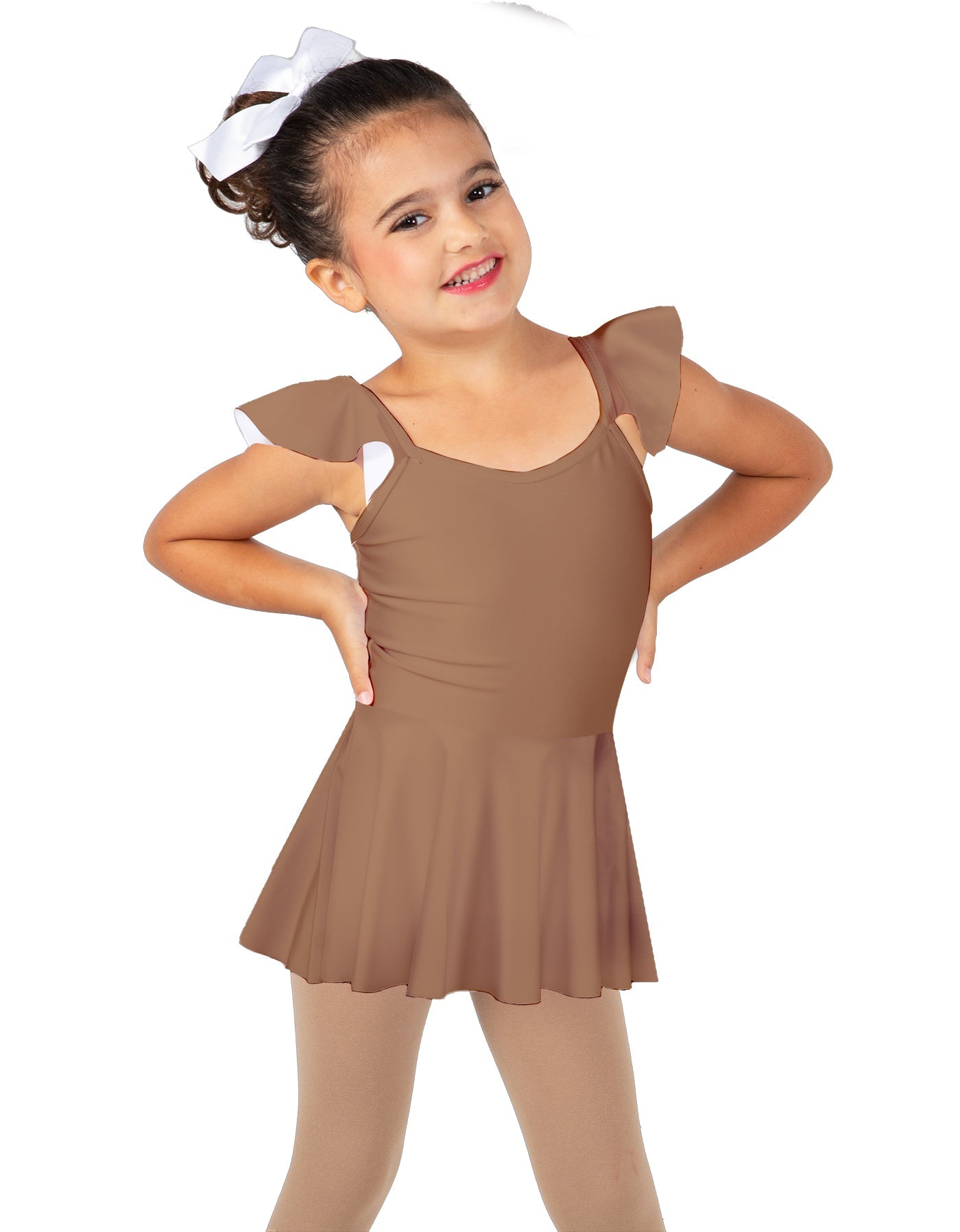 Solid Lycra Camisole Flutter Sleeve Dress