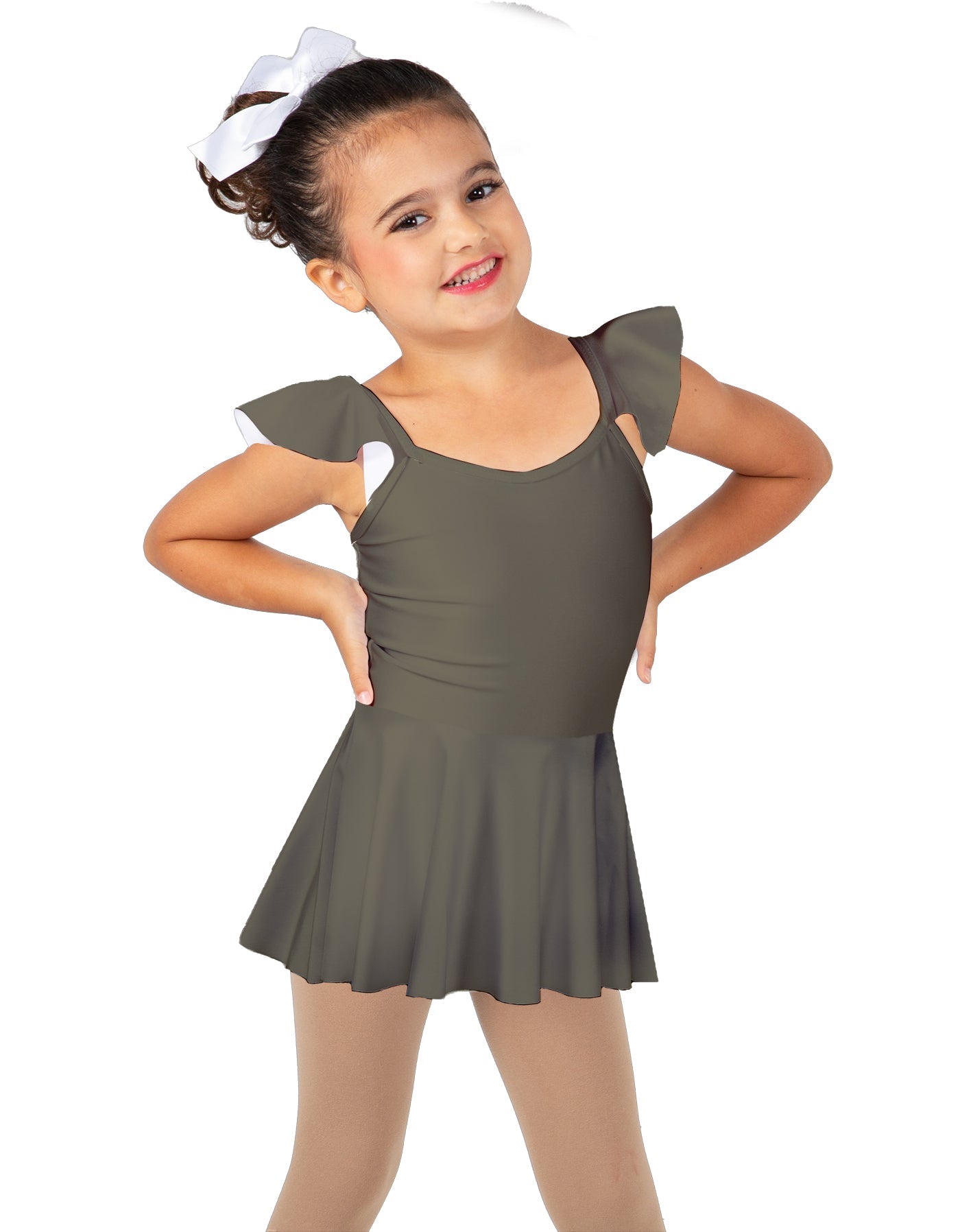 Solid Lycra Camisole Flutter Sleeve Dress
