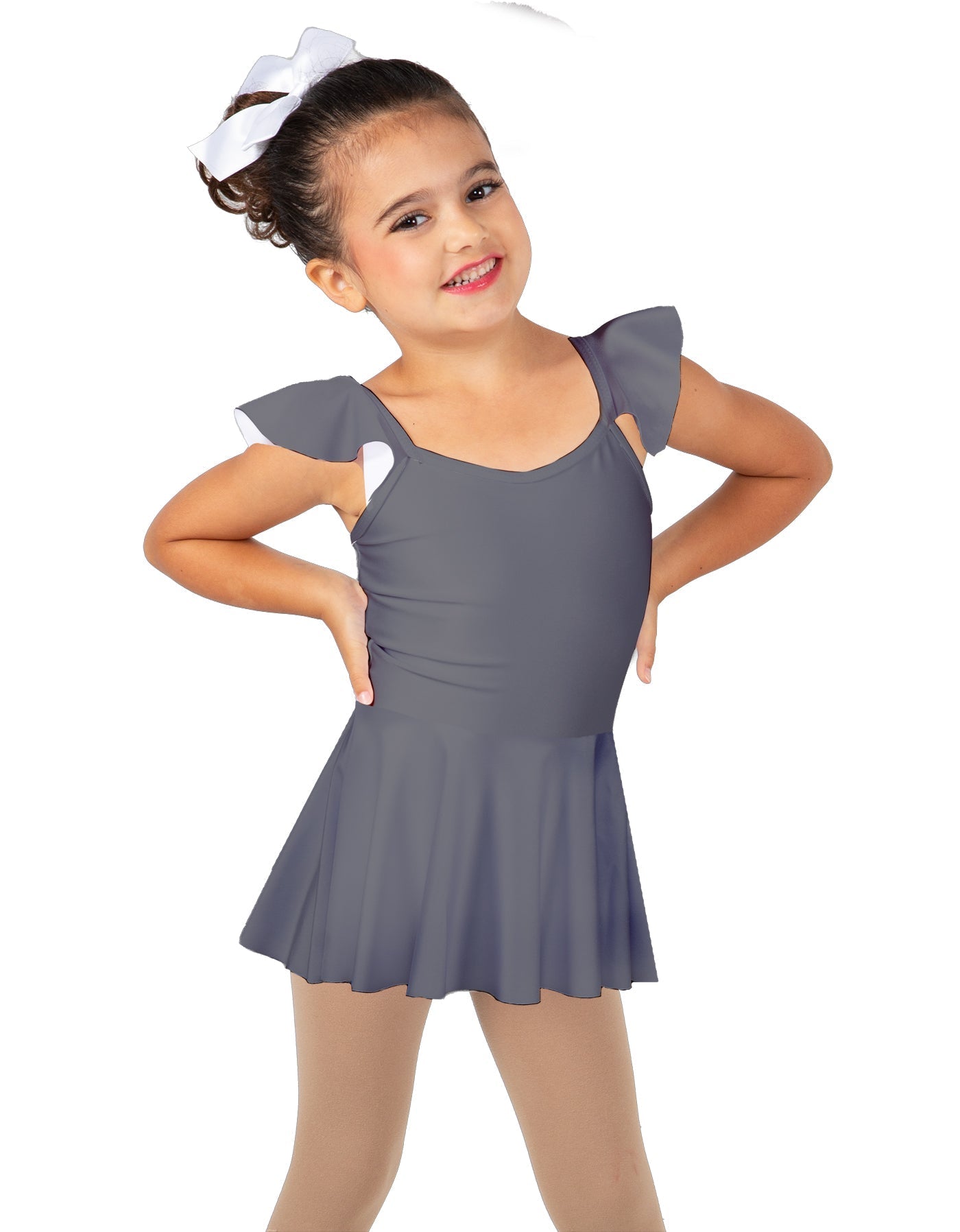Solid Lycra Camisole Flutter Sleeve Dress