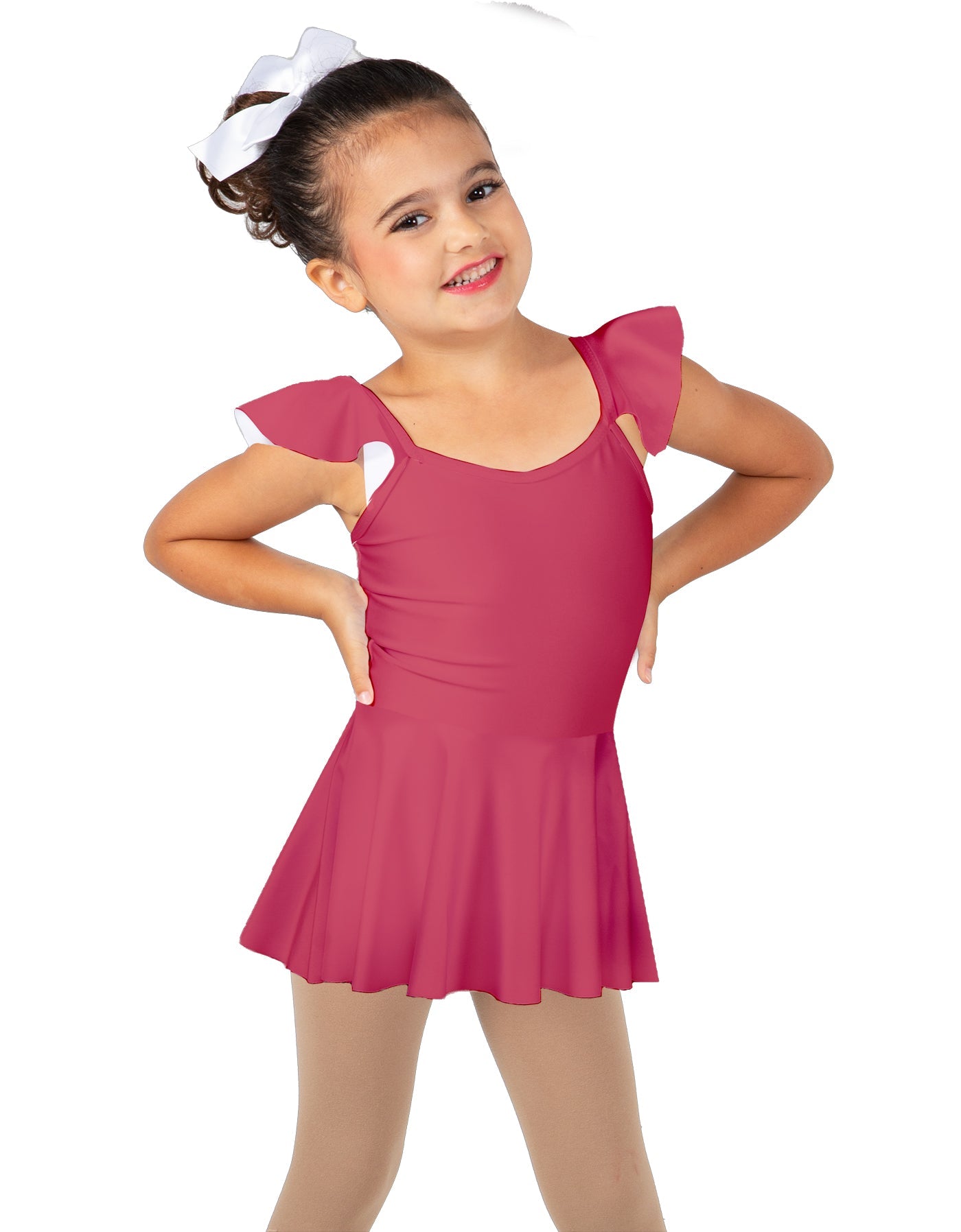 Solid Lycra Camisole Flutter Sleeve Dress