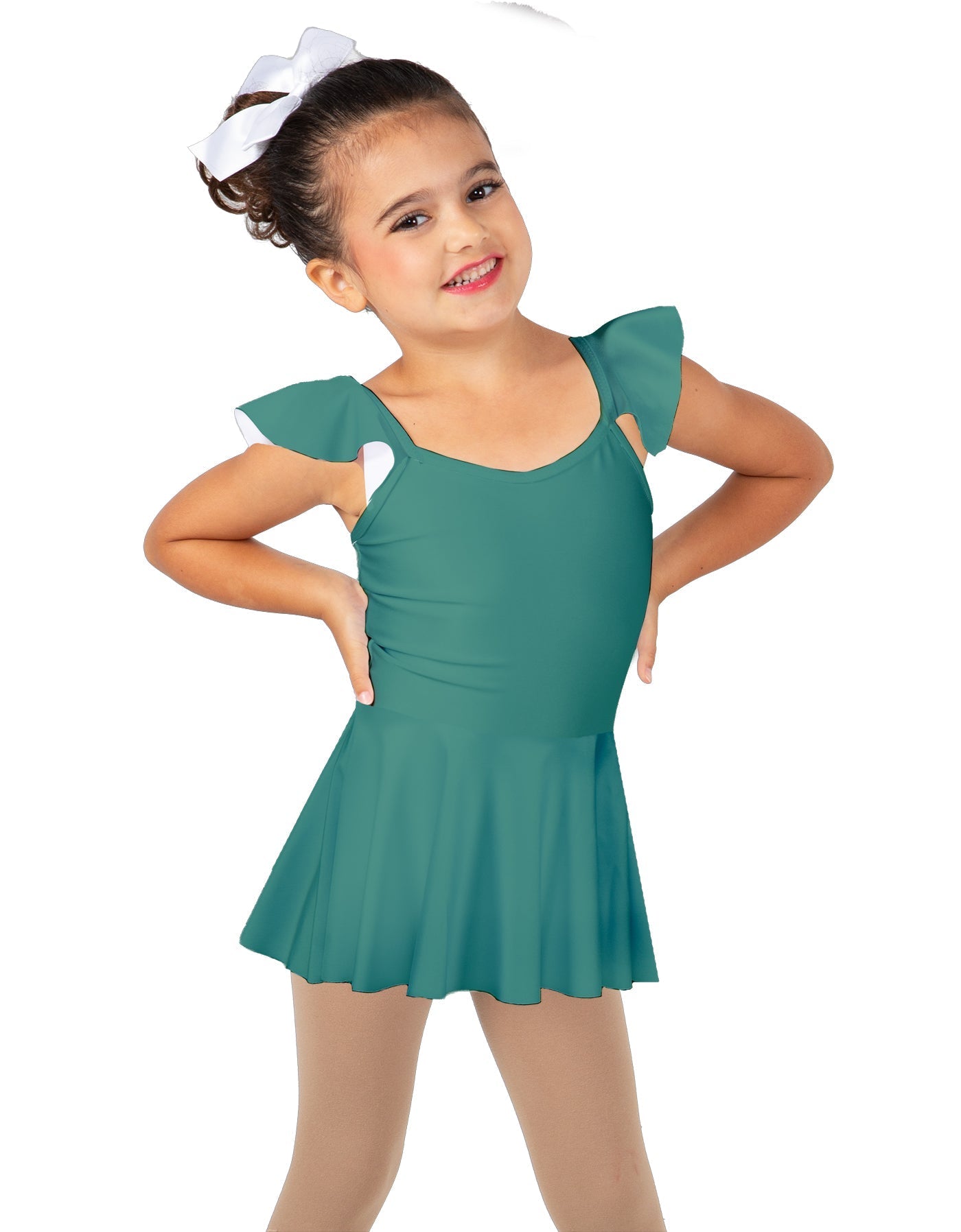 Solid Lycra Camisole Flutter Sleeve Dress