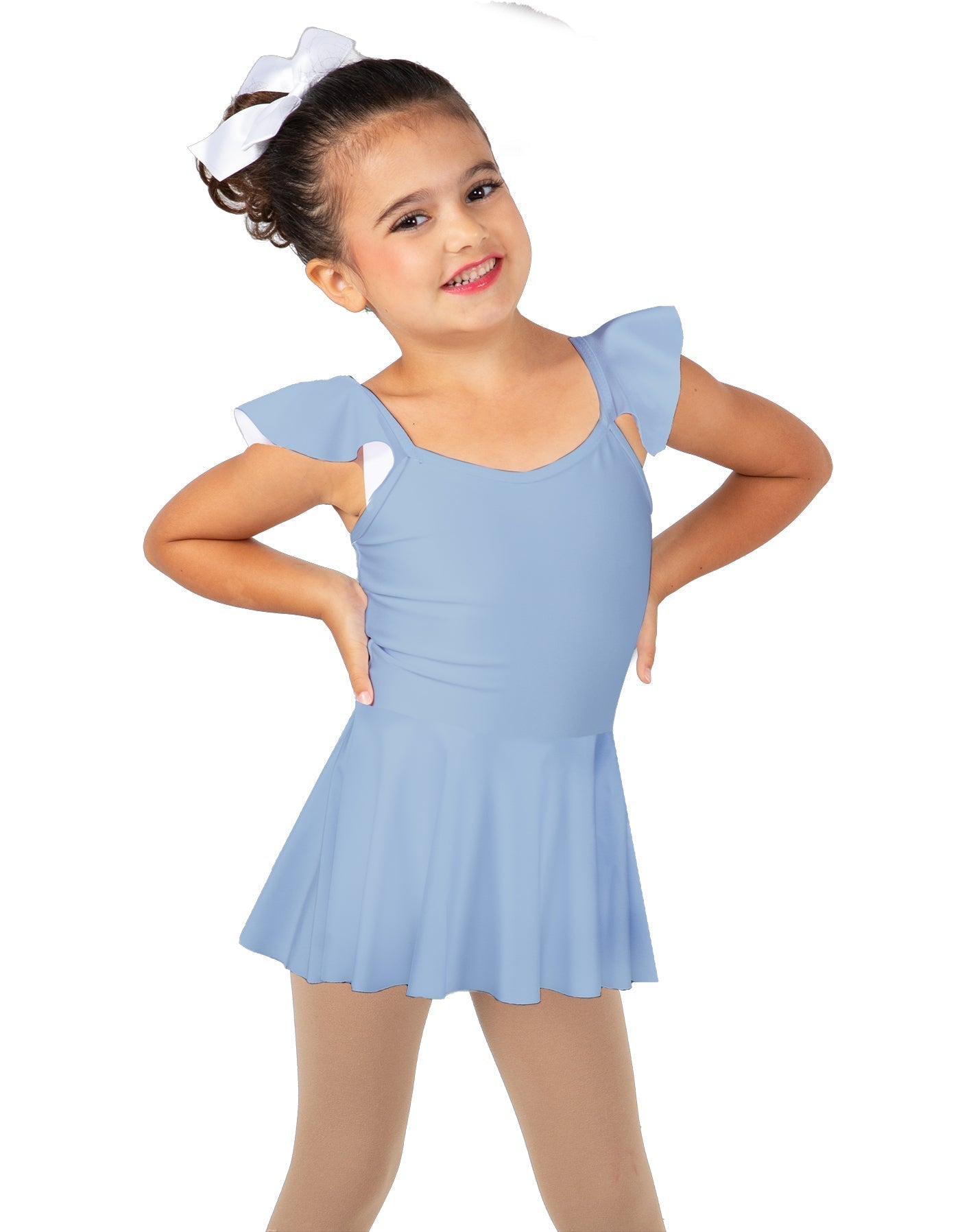 Solid Lycra Camisole Flutter Sleeve Dress