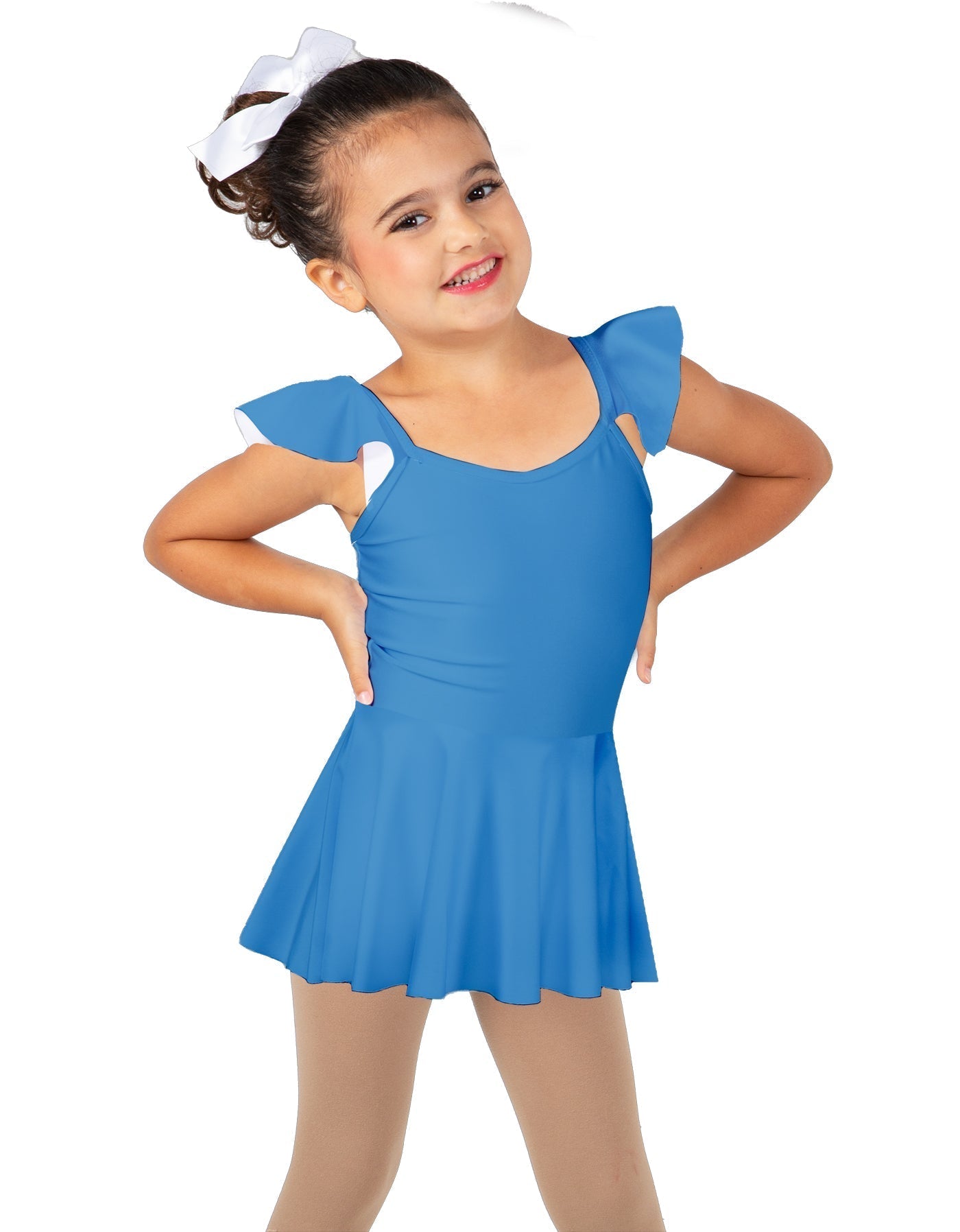 Solid Lycra Camisole Flutter Sleeve Dress