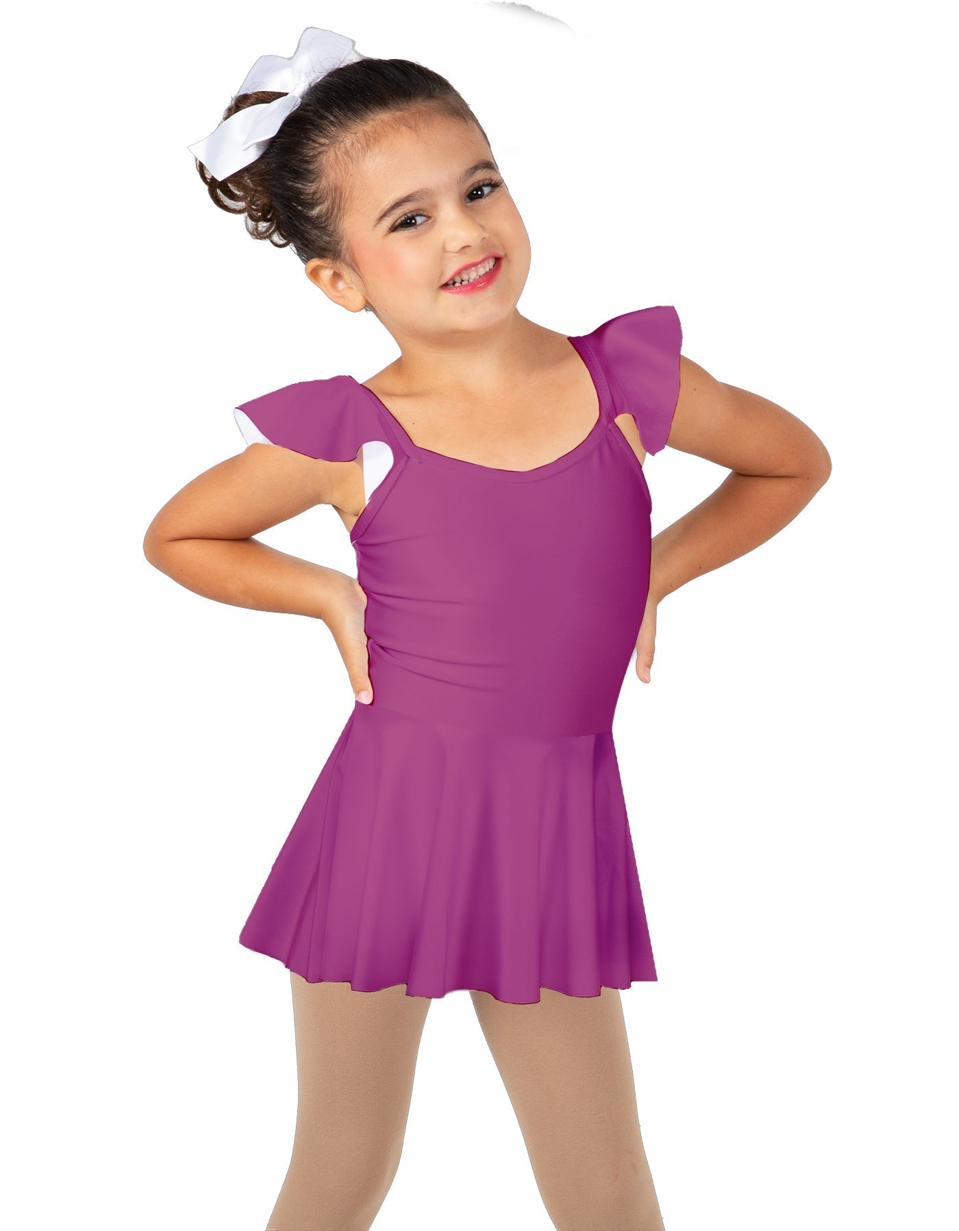 Solid Lycra Camisole Flutter Sleeve Dress
