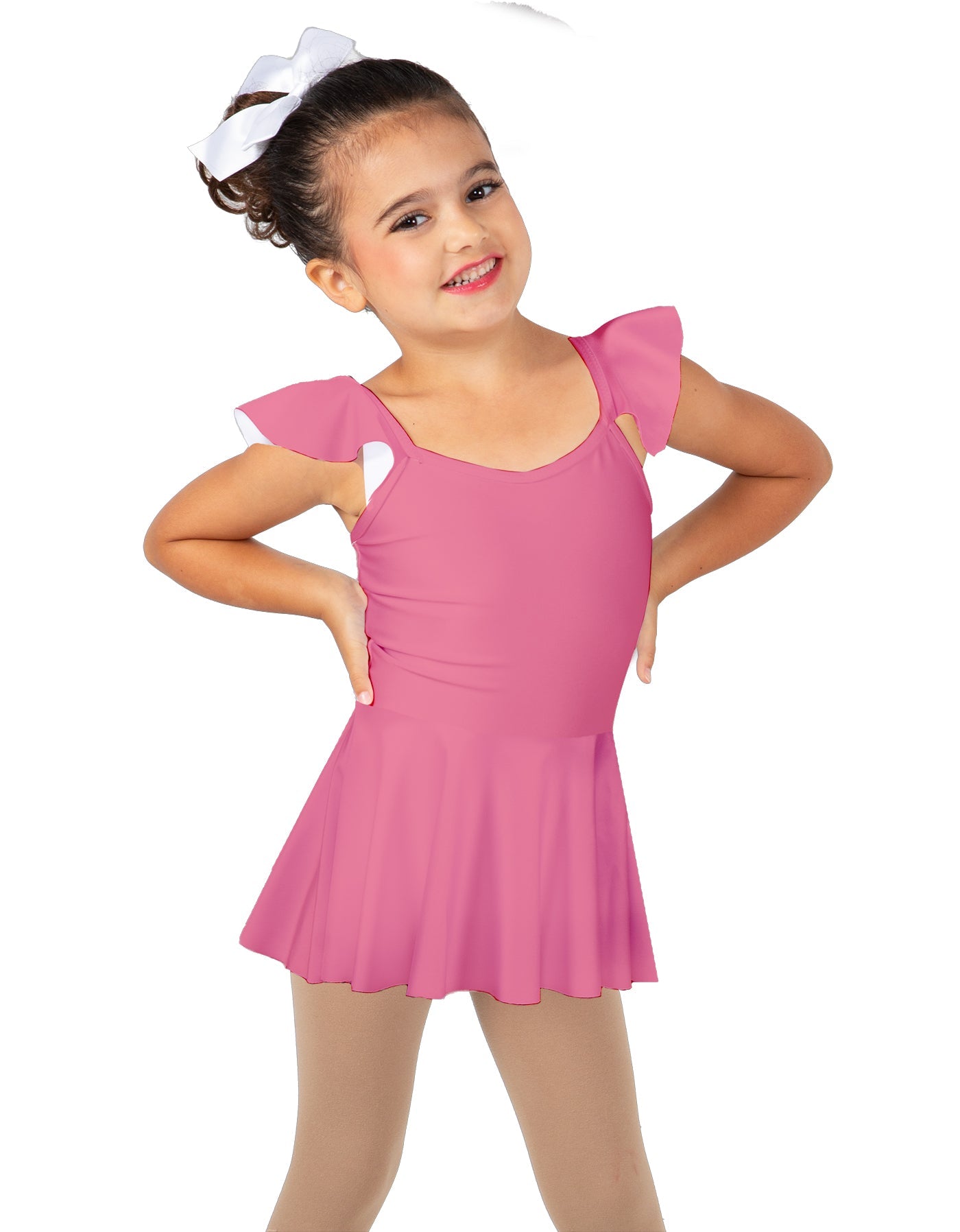 Solid Lycra Camisole Flutter Sleeve Dress