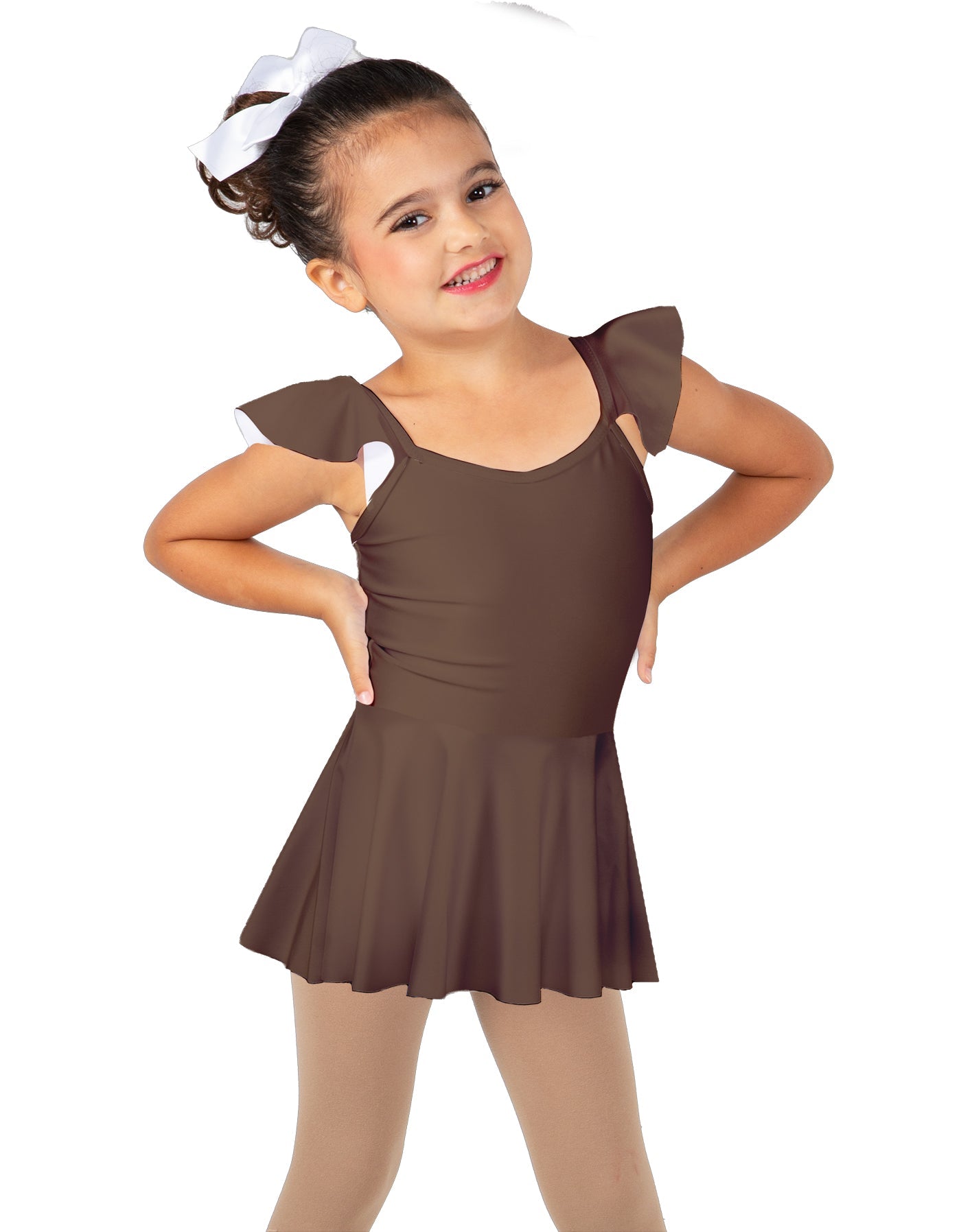 Solid Lycra Camisole Flutter Sleeve Dress