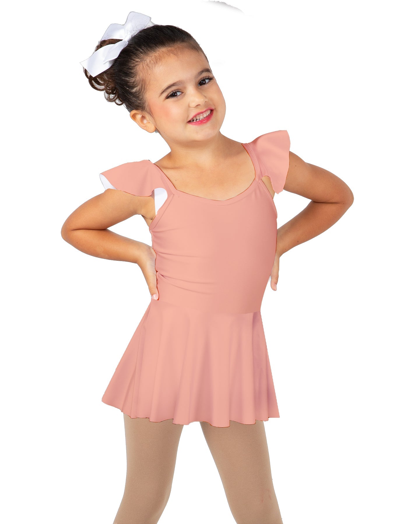 Solid Lycra Camisole Flutter Sleeve Dress