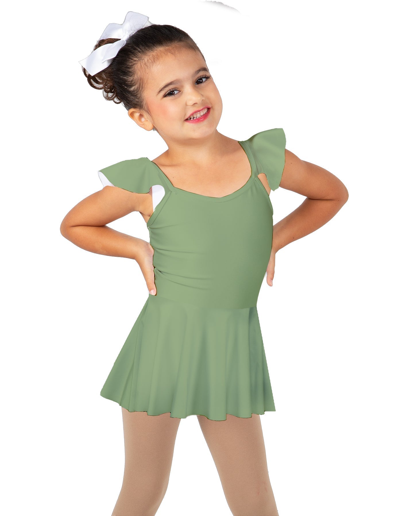 Solid Lycra Camisole Flutter Sleeve Dress