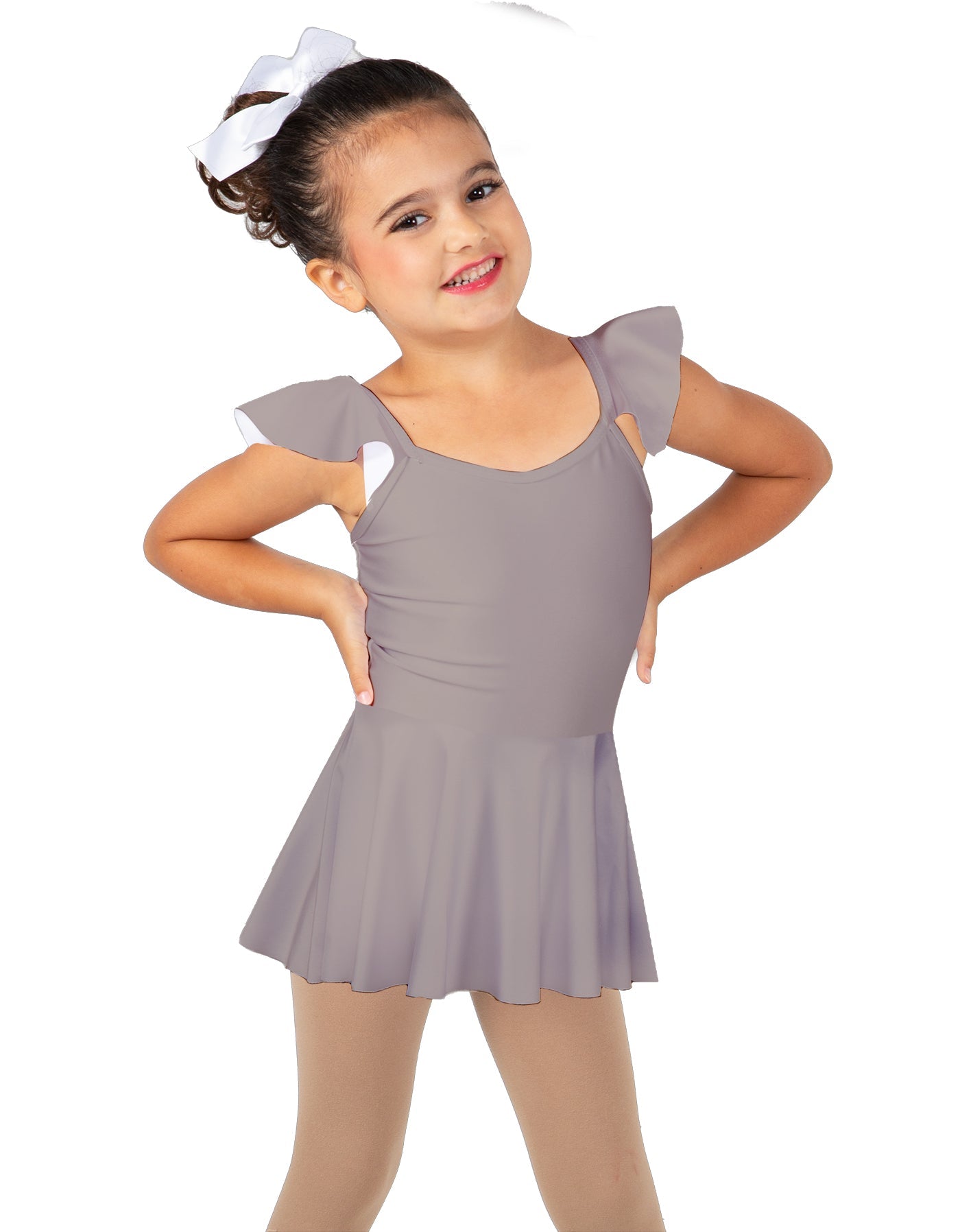 Solid Lycra Camisole Flutter Sleeve Dress