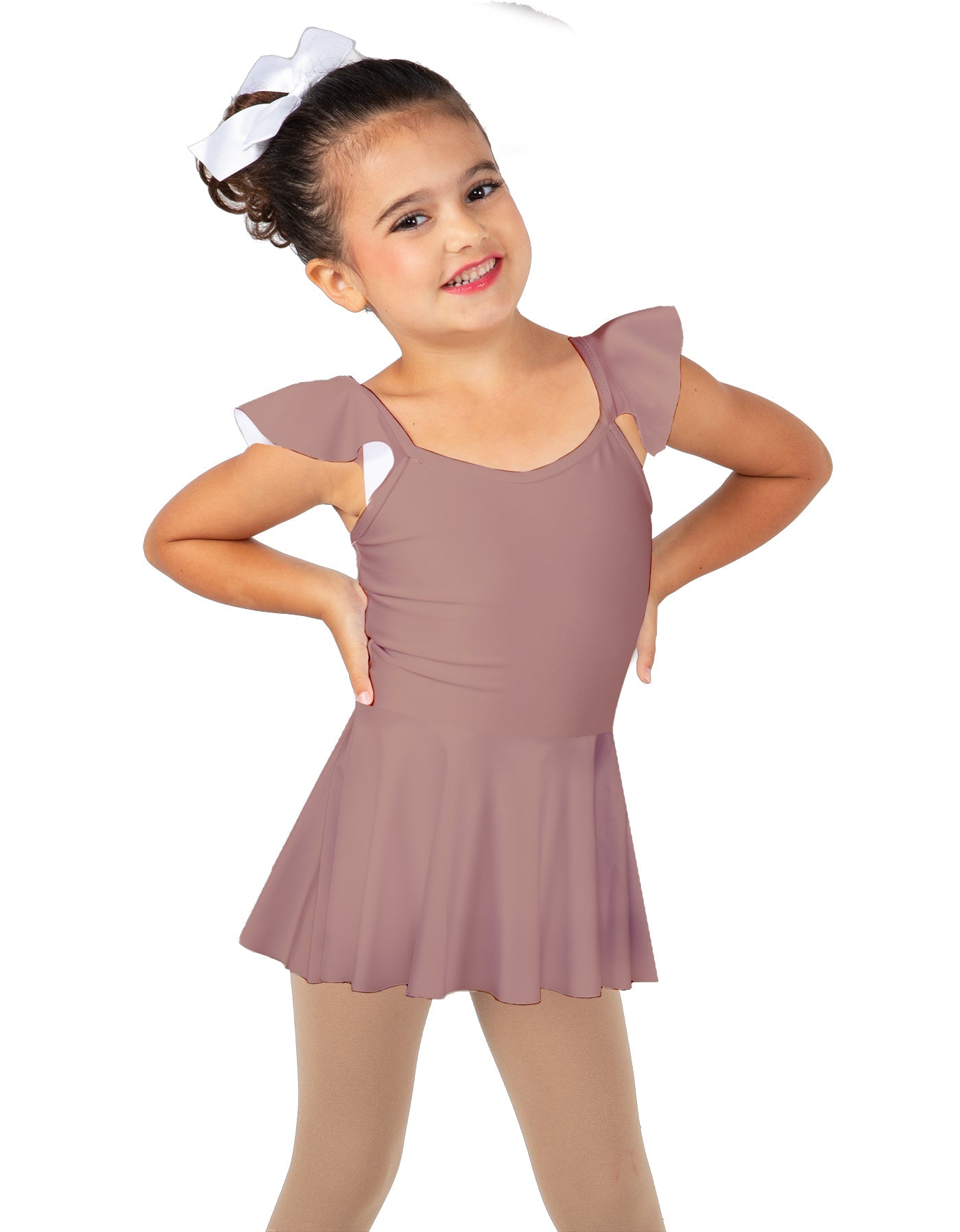 Solid Lycra Camisole Flutter Sleeve Dress