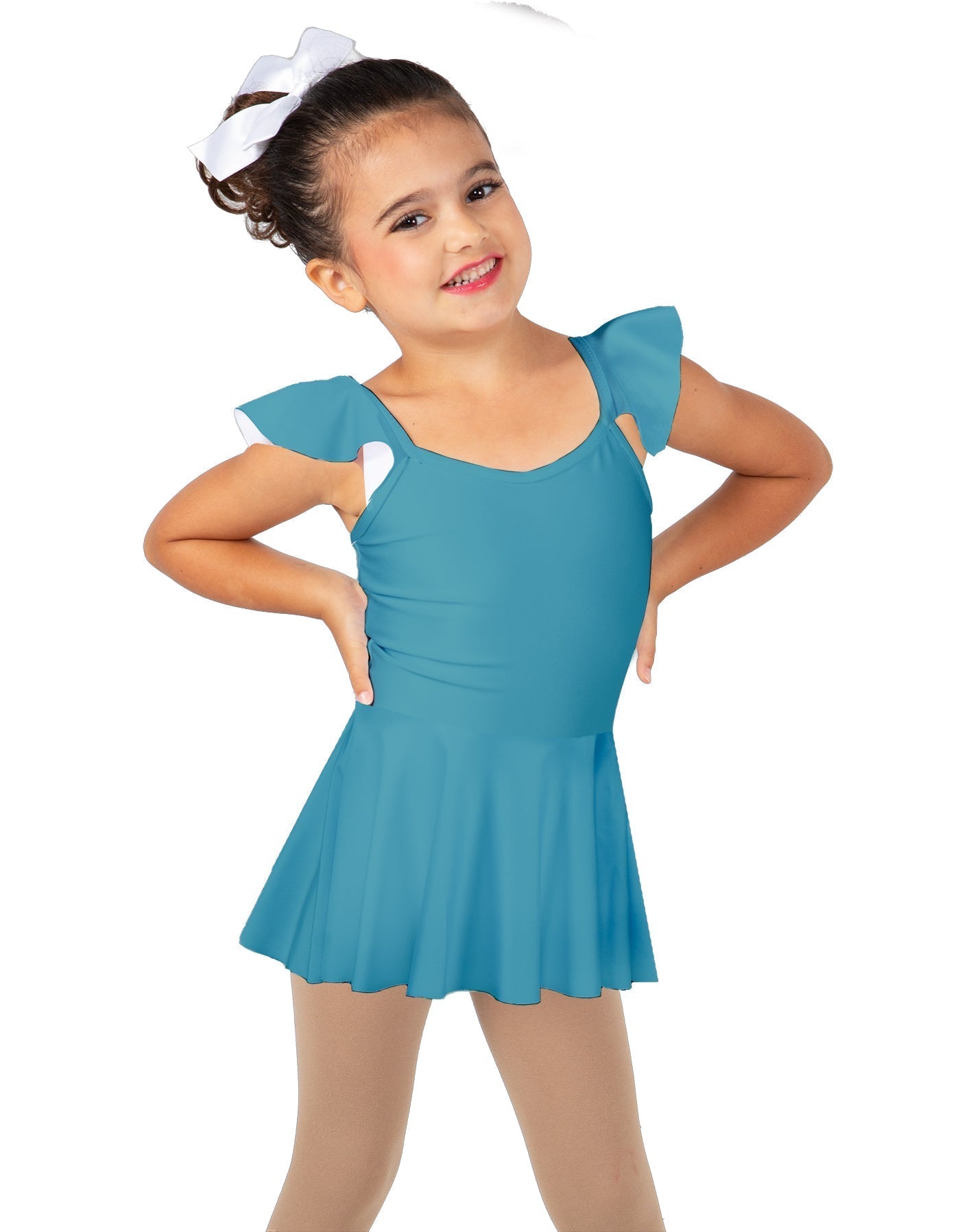 Solid Lycra Camisole Flutter Sleeve Dress