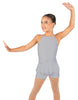 Solid Lycra Halter Binding Biketard w Peplum