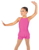 Solid Lycra Halter Binding Biketard w Peplum