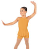 Solid Lycra Halter Binding Biketard w Peplum