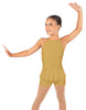 Solid Lycra Halter Binding Biketard w Peplum