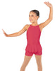 Solid Lycra Halter Binding Biketard w Peplum
