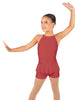 Solid Lycra Halter Binding Biketard w Peplum