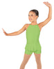 Solid Lycra Halter Binding Biketard w Peplum