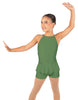 Solid Lycra Halter Binding Biketard w Peplum