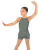 Solid Lycra Halter Binding Biketard w Peplum