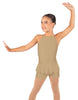 Solid Lycra Halter Binding Biketard w Peplum