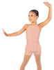 Solid Lycra Halter Binding Biketard w Peplum