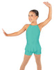 Solid Lycra Halter Binding Biketard w Peplum