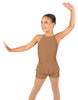 Solid Lycra Halter Binding Biketard w Peplum
