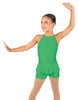 Solid Lycra Halter Binding Biketard w Peplum