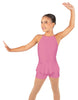 Solid Lycra Halter Binding Biketard w Peplum
