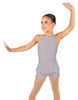 Solid Lycra Halter Binding Biketard w Peplum