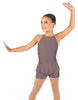 Solid Lycra Halter Binding Biketard w Peplum