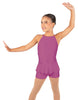 Solid Lycra Halter Binding Biketard w Peplum