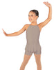 Solid Lycra Halter Binding Biketard w Peplum