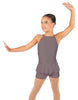 Solid Lycra Halter Binding Biketard w Peplum